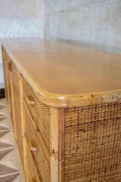Wood Bamboo and Rattan Sideboard 1970s - 4364840