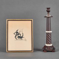 Wood Carved Anglo Indian Candlestick 20th Century - 4369622