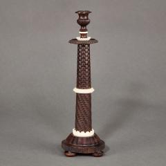 Wood Carved Anglo Indian Candlestick 20th Century - 4369641