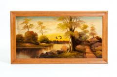 Wood Frame Mid 20th Century Oil Board Painting - 1128802