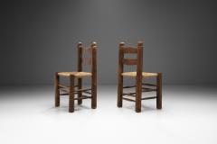 Wood Turned Chairs with Woven Rush Seats Europe ca 1940s - 3160796