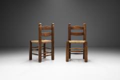 Wood Turned Chairs with Woven Rush Seats Europe ca 1940s - 3160802