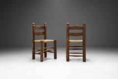 Wood Turned Chairs with Woven Rush Seats Europe ca 1940s - 3160803