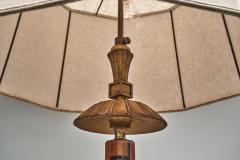Wood and Bronze Swedish Grace Floor Lamp Sweden ca 1920s - 4807031