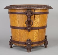 Wood and Cast Iron Jardiniere or Log Bin - 2701104