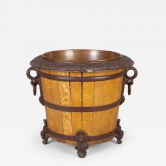 Wood and Cast Iron Jardiniere or Log Bin - 2710080
