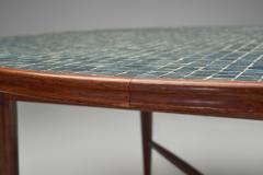 Wood and Ceramic Tile Coffee Table France 1970s - 4386821