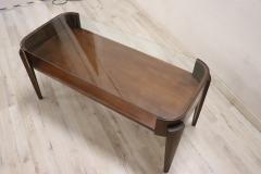 Wood and Glass Top Sofa Table or Coffee Table Italy 1950s - 3445635