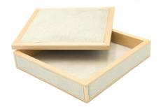 Wood and White Pony Hair Box - 4671305