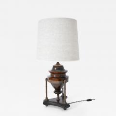 Wood and brass baluster lamp 1910s  - 4547587
