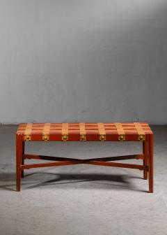 Wood and leather bench - 4774823