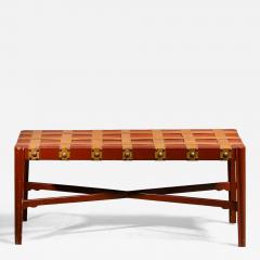 Wood and leather bench - 4775195