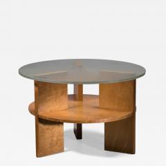 Wood coffee table with glass top - 4752190