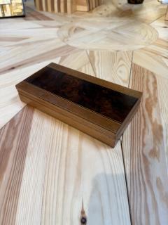 Wooden Box with Burl Veneer Detail - 4807363