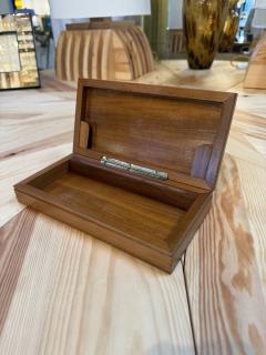 Wooden Box with Burl Veneer Detail - 4807366