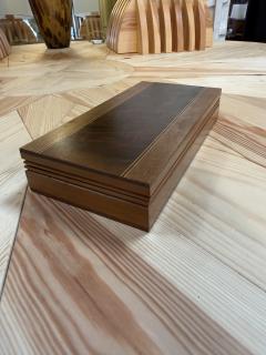 Wooden Box with Burl Veneer Detail - 4807368