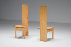 Wooden High Back Dining Chairs 1950s - 2133147