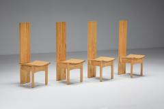 Wooden High Back Dining Chairs 1950s - 2133157
