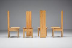 Wooden High Back Dining Chairs 1950s - 2133158