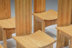 Wooden High Back Dining Chairs 1950s - 2133160
