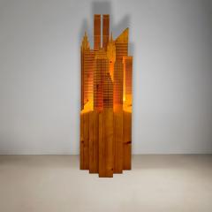 Wooden New York Skyline Illuminated Sculpture Italy - 4441203