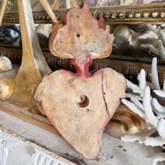 Wooden Red and Gilt Gesso Sacred Heart Carving 1889 - 3849385