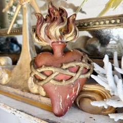 Wooden Red and Gilt Gesso Sacred Heart Carving 1889 - 3849392