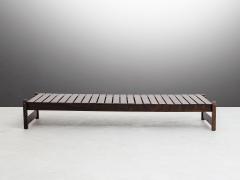 Wooden Slat Brazilian Hardwood Bench 60s Brazilian Midcentury  - 2210339