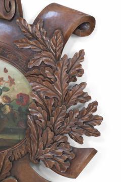 Wooden Wall Plaque with Painted Floral Still Life Inset - 4408689