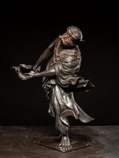 Wooden sculpture of a Dancing Tengu Late Edo Meiji Period Japan - 4648939