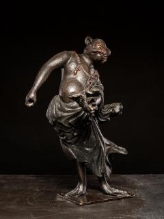 Wooden sculpture of a Dancing Tengu Late Edo Meiji Period Japan - 4648946