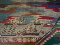 Wool Work Embroidery or Woolie of British Naval Ships Circa 1860 - 2045222