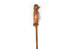 World War I Trench Art Carved Wallking Stick Cane of Sculpture Pig Soldier - 4514004
