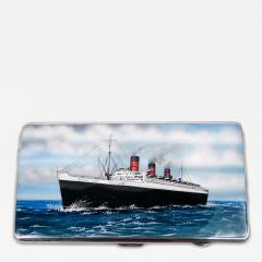 World War II Era English Cigarette Case with RMS Queen Mary 1942 - 4538816