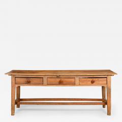 Worn and Patinated English Antique Pine Tavern Table Desk - 4504272