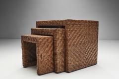 Woven Rattan Nesting Tables Europe 1970s - 2496672