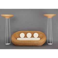 Woven Rattan Oval Shaped Couch 1970s - 1306701