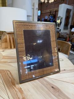 Woven Rattan Picture Frame with Metal Border - 4802317