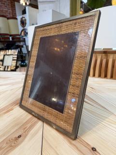 Woven Rattan Picture Frame with Metal Border - 4802318