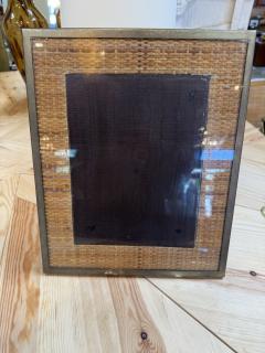 Woven Rattan Picture Frame with Metal Border - 4802319