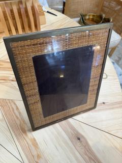 Woven Rattan Picture Frame with Metal Border - 4802320
