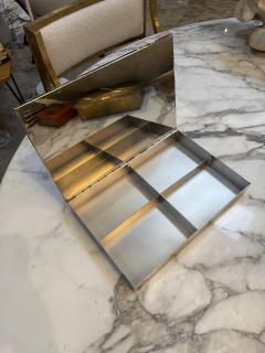 Woven Rattan and Chrome Inlay Box - 4380112