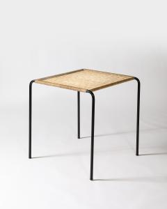 Woven Rattan and Steel End Table France c 1955 - 4210117