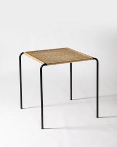 Woven Rattan and Steel End Table France c 1955 - 4210118