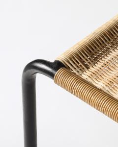 Woven Rattan and Steel End Table France c 1955 - 4210119