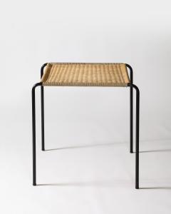 Woven Rattan and Steel End Table France c 1955 - 4210120