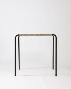 Woven Rattan and Steel End Table France c 1955 - 4210123