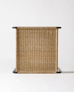 Woven Rattan and Steel End Table France c 1955 - 4210124