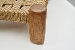 Woven Rush and Wood Stool Europe ca 1950s - 3429781