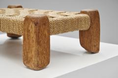 Woven Rush and Wood Stool Europe ca 1950s - 3429783
